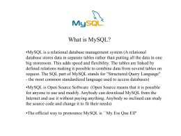 Examples of using MySQL from the Unix Prompt