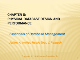 Physical Database Design and Performance