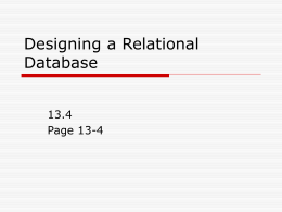 Designing a Relational Database