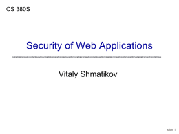 Web security: cross-site scripting, SQL injection, cross