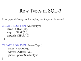 Row Types in SQL-3