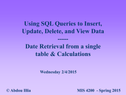 Data Retrieval: single table + Calc