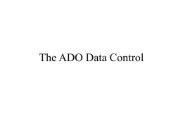 The ADO Data Control