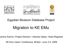 Migration to KE EMu