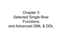 SQL - Single Row Functions