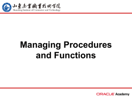 Managing Procedures and Functions