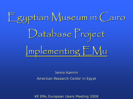 Egyptian Museum Database