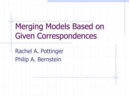 Merging Models Based on Given Correspondences