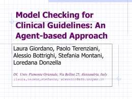 Model Checking for Clinical Guidelines: An Agent