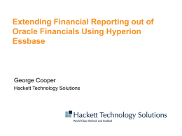 Extending Financial Reporting out of Oracle