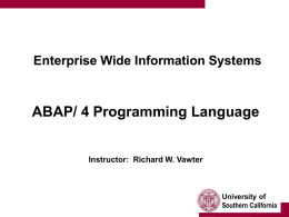 ABAP/ 4 Programming Language - Usc
