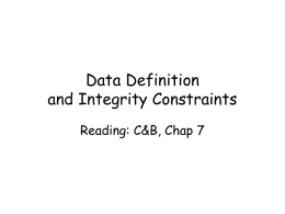 Data Definition and Integrity Constraints