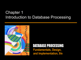 Introduction to Database Processing