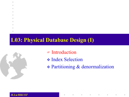 Physical Database Design(1)