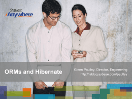 ORMs and Hibernate - Data Systems Group