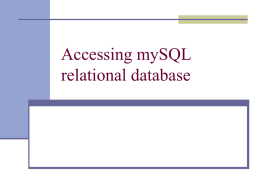 Accessing mySQL database