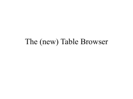 The (new) Table Browser