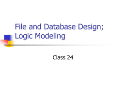 File and Database Design