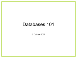 Databases - dolinski.co.uk | home