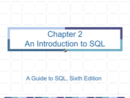 An Introduction to SQL