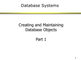 Database Objects