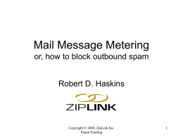 Mail Message Metering or, how to block outbound spam