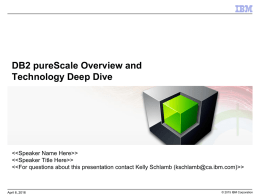 DB2 purescale Overview and Technology Deep Dive