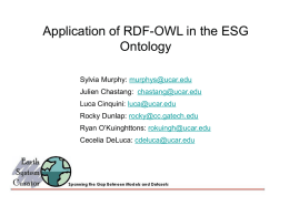 Application of RDF-OWL in the ESG Ontology