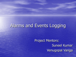 Alarms and Events Logging