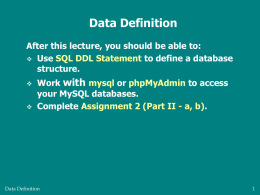 Data Definition