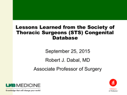 Lessons Learned from the Society of Thoracic Surgeons (STS)