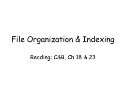 File Organization & Indexing - Homepages | The University of