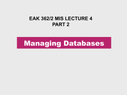 database models - School of Civil Engineering USM