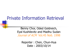 Private Information Retrieval report(new2