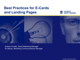 Best Practices in E-Card and Landing Pages