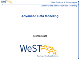 Advanced Data Modeling - Institute for Web Science and Technologies