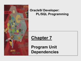Program Unit Dependencies