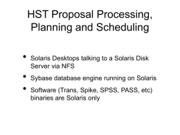 HST Proposal Processing, Planning and Scheduling