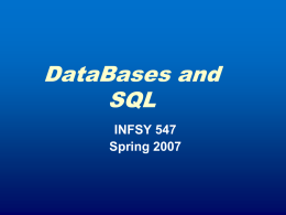 Data Base and SQL - Personal.psu.edu