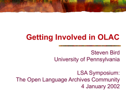 olac-lsa-bird - Open Language Archives Community
