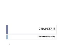 Chapter 5 Database Security