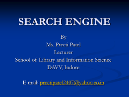 search engine - School of Library and Information Science