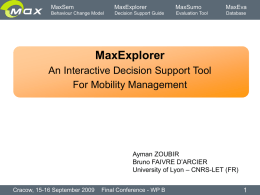 MaxExplorer, An Interactive Decision Support Tool For