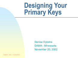 Designing Your Primary Keys