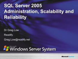 A Technical Overview of SQL 2005 High Availability Features