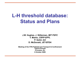 Status and plans for the LH transition database