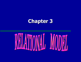 Chapter 3 RELATIONAL MODEL