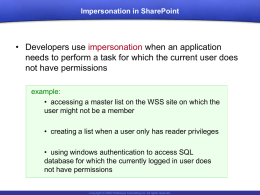 17 Impersonation in SharePoint