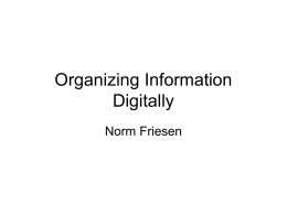 Organizing Information Digitally