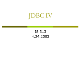 JDBC I